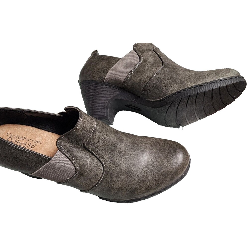 Ortholite Croft & Barrow Gray Maid Heels Gray NWT Size 10 MSRP $59.99